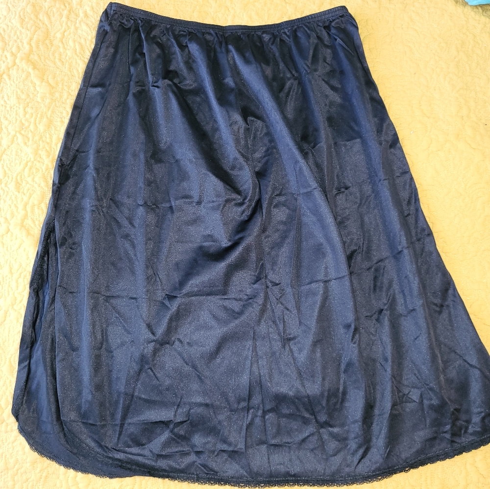 Black Half Slip With Side Slit